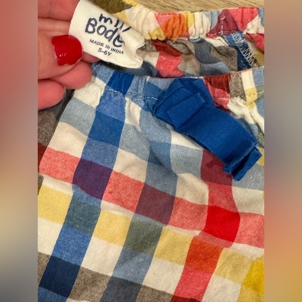 Mini Boden 5/6 Colorful Plaid Long Sleeve Shirt - Picture 2 of 3